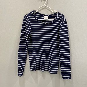 Hanna Andersson blue and white strip t shirt